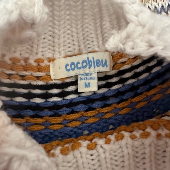 Cocobleu Fair Isle Cozy Knit Mock Turtleneck Pullover Sweater Size M - Picture 5 of 11